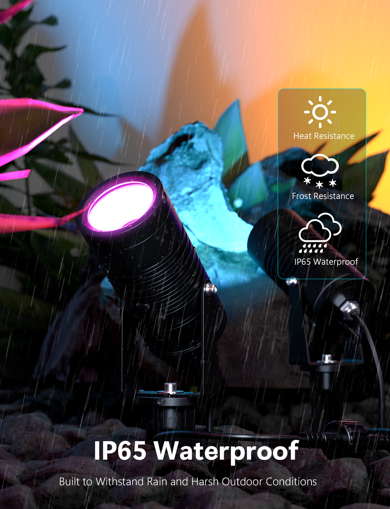 TakThree Smart RGBCW LED Landscape Spotlights 3 Pack - Image 3