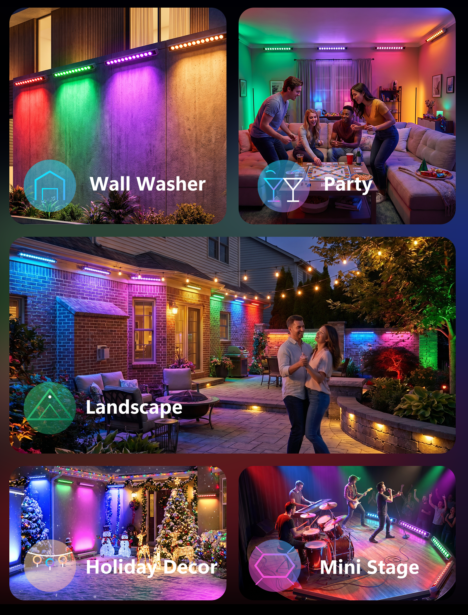 TakThree Smart RGBCW LED Wall Washer Lights 3 Pack - Image 4